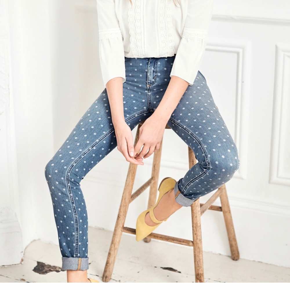 Boden “The SoHo Skinny” polka dot jean 4P
